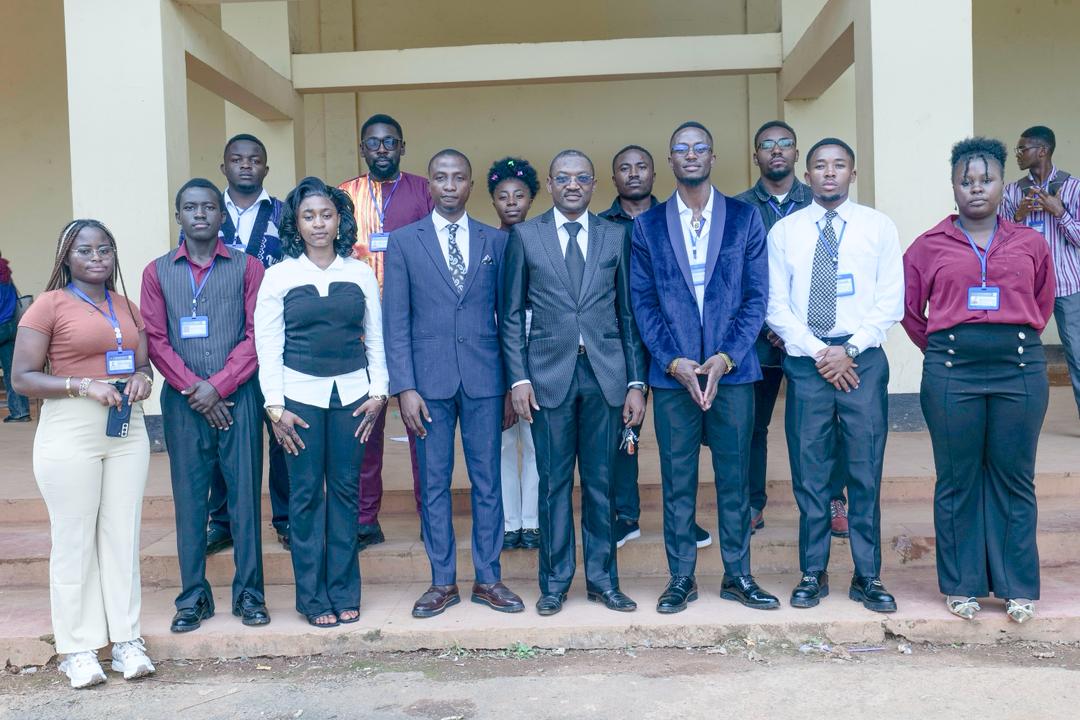 AlgoTech student organizers posing with academic representatives after the conference